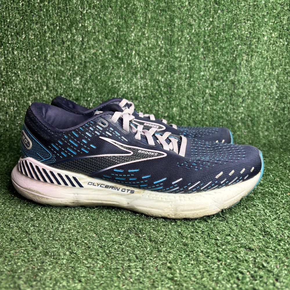 Brooks Glycerin GTS 20 Supportive Cushioned Running Shoes Blue Womens 8.5 D Wide